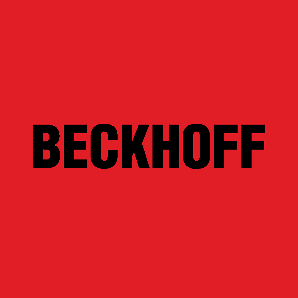 Componentes Beckhoff dispuestos sobre una mesa de ingeniería